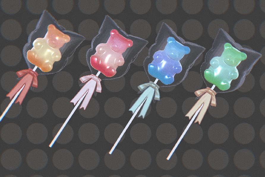 【VRC想定】くまグミの棒付きキャンディー