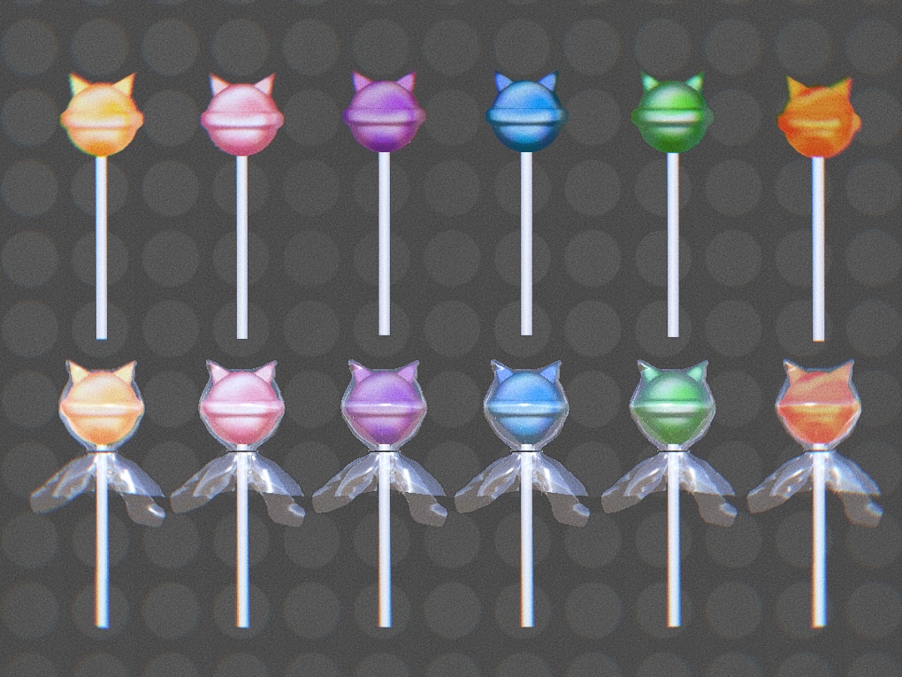【無料】ねこみみロリポップ 6色セット【VRC想定】