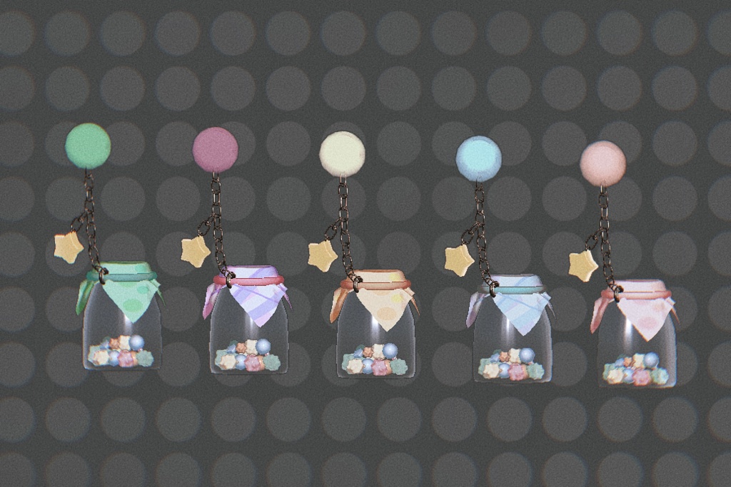 【VRC想定】金平糖入りガラス瓶【アクセサリー】