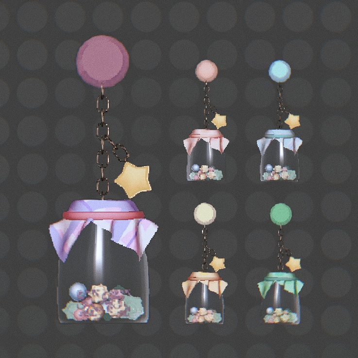 【VRC想定】金平糖入りガラス瓶【アクセサリー】