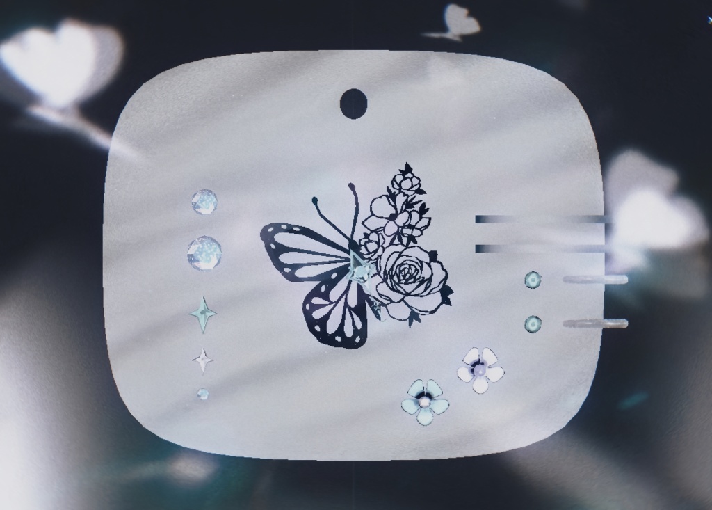 【無料】蝶のピアスセット【VRC向け/全アバター対応】