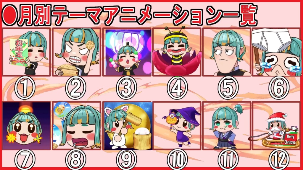 2024~2025月別アニメーションスタンプ格安受付