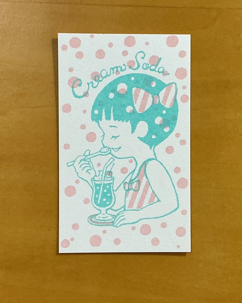 ミニメッセージカード クリームソーダ(3枚入り)