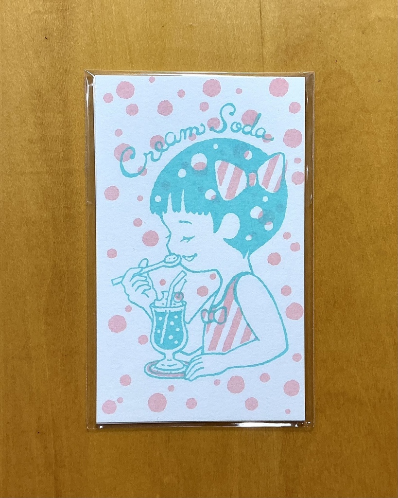 ミニメッセージカード　　クリームソーダ（3枚入り）