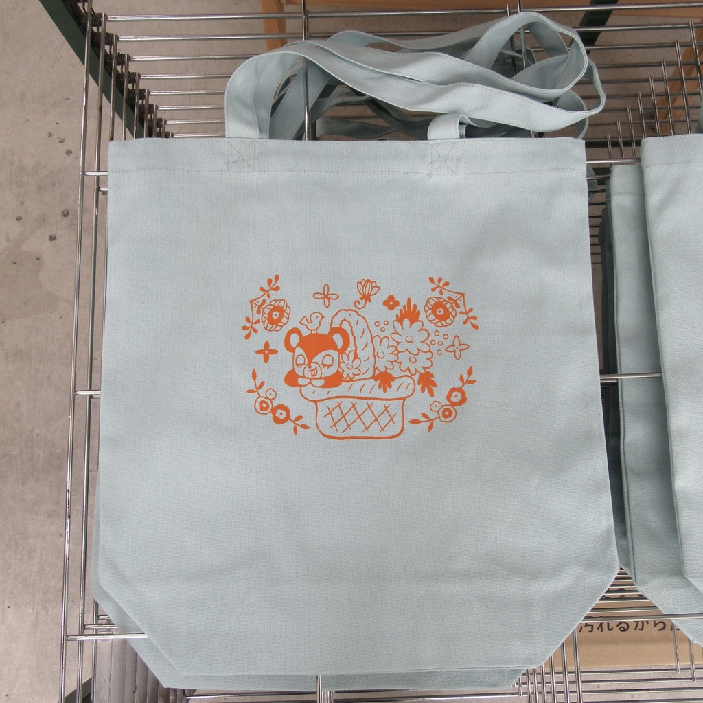 表・裏に絵柄あり!トートバッグ「花ずきん」コースター付き