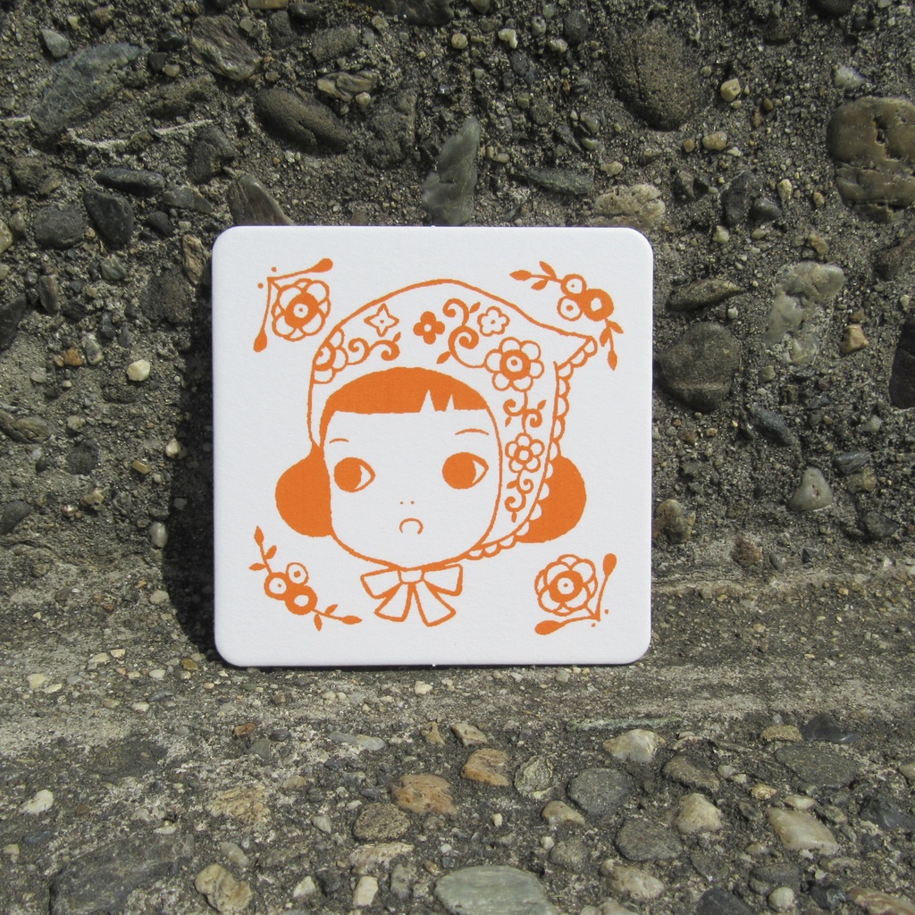 表・裏に絵柄あり!トートバッグ「花ずきん」コースター付き