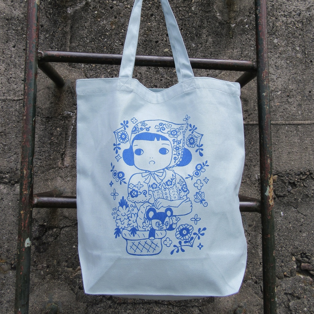 表・裏に絵柄あり！トートバッグ「花ずきん」コースター付き
