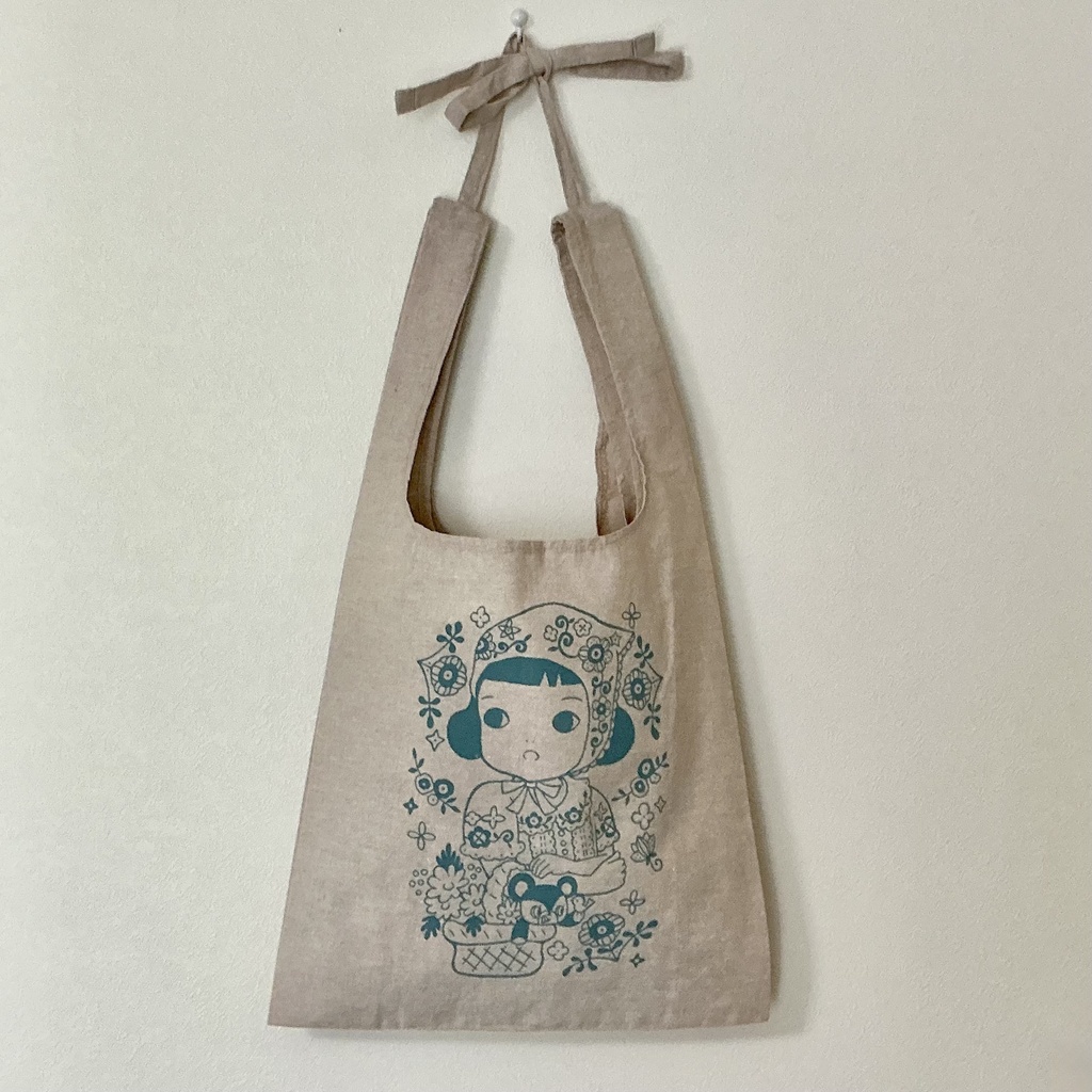 紐付きマルシェバッグ「花ずきん」コースター付き!