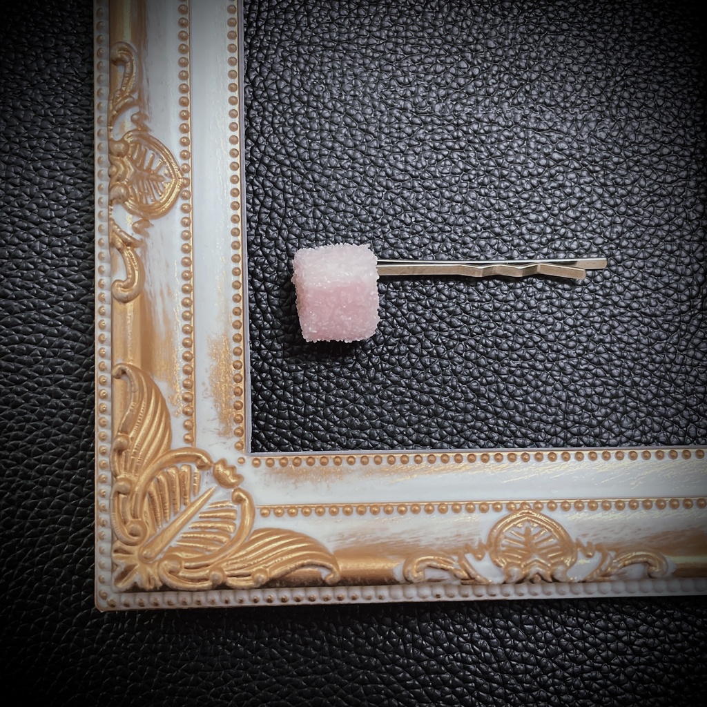 角砂糖の髪留め_pink