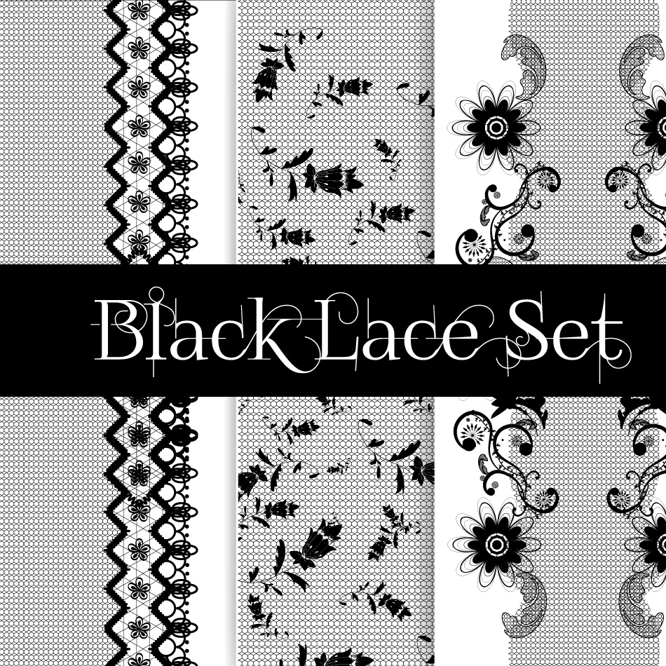 Black lace Set ｜黒いレースセット　フリー素材