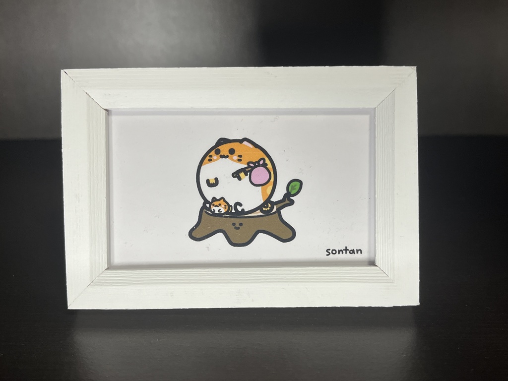 ニャンプク ミニイラスト2枚組「戯れ」と「旅路」