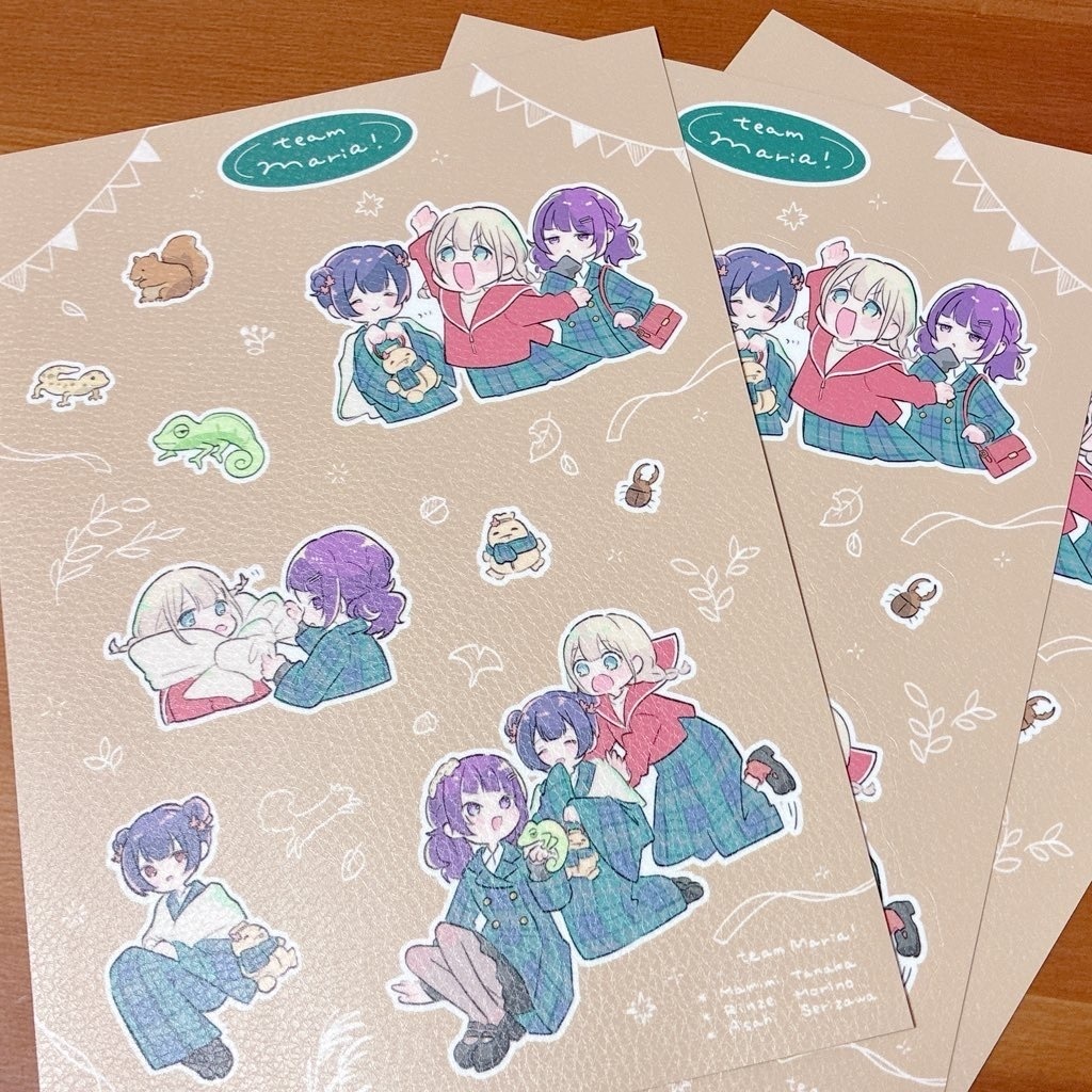 ハーフカットシール/チームまりあ