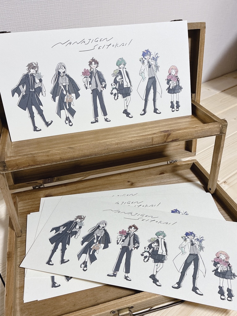 お花と生徒会さん 横長ポストカード