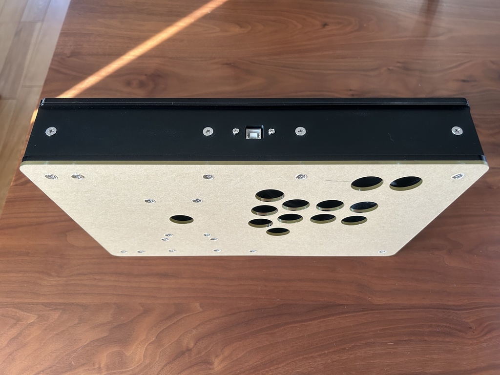 (オーダー品)KD-LWカスタムアケコンケース クリア天板 マットブラック本体