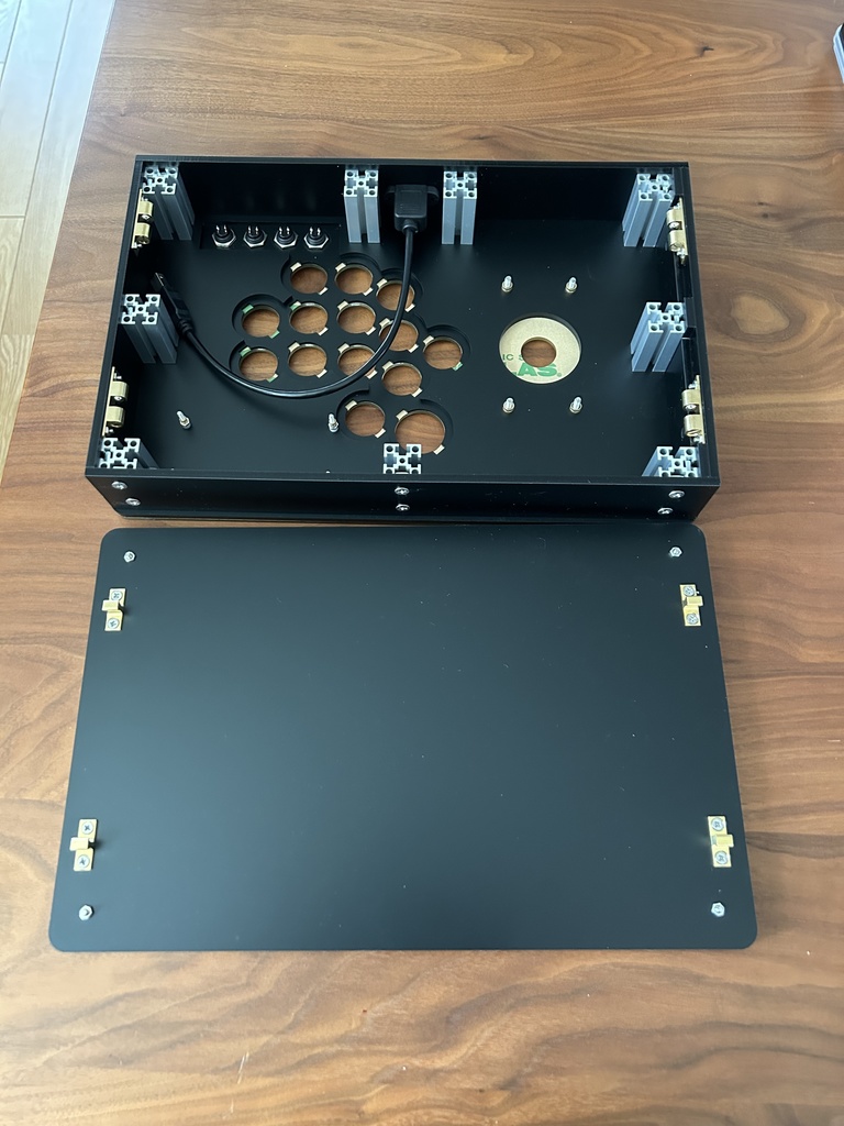 (オーダー品)カスタムアケコンケース クリア天板 マットブラック