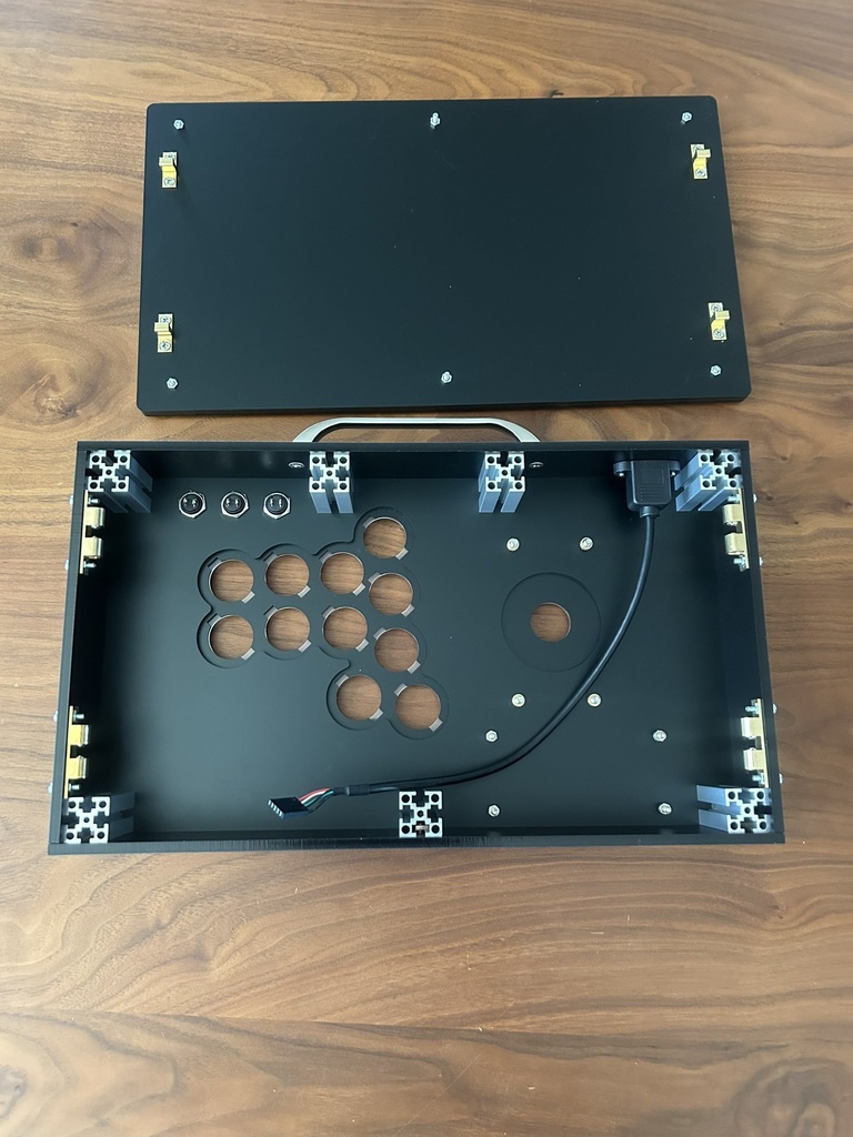 (オーダー品) KD-L カスタムアケコンケース For Brook クリア天板 マットブラックボディ