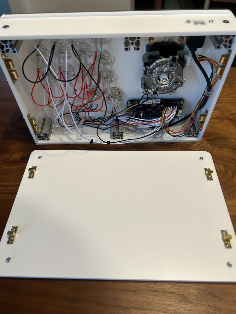 (オーダー品)KD-L03_UFB Fusionマットホワイト+マットクリア天板 11ボタンカスタム