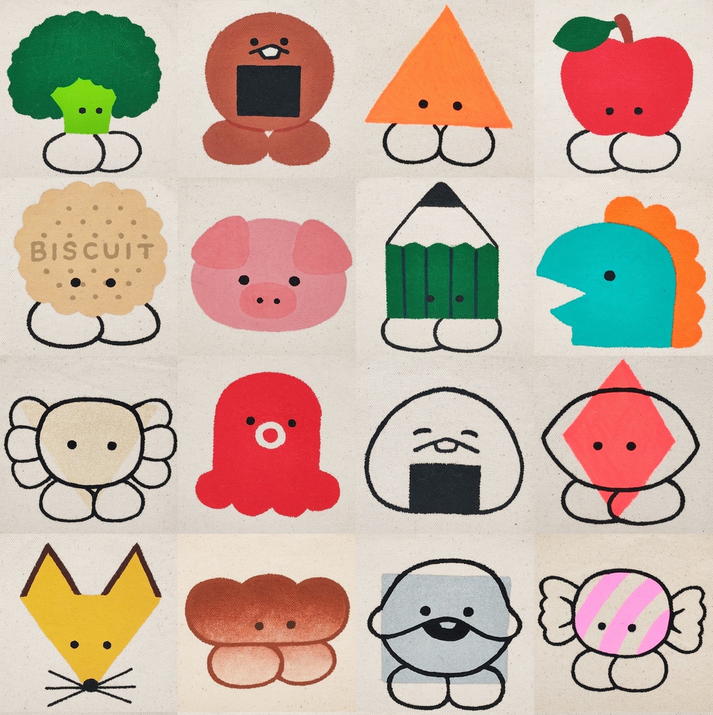 手描きキャンバスミニポーチ