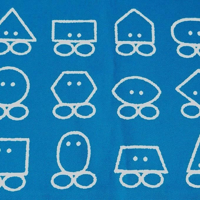 図形トートバッグ(ターコイズ)