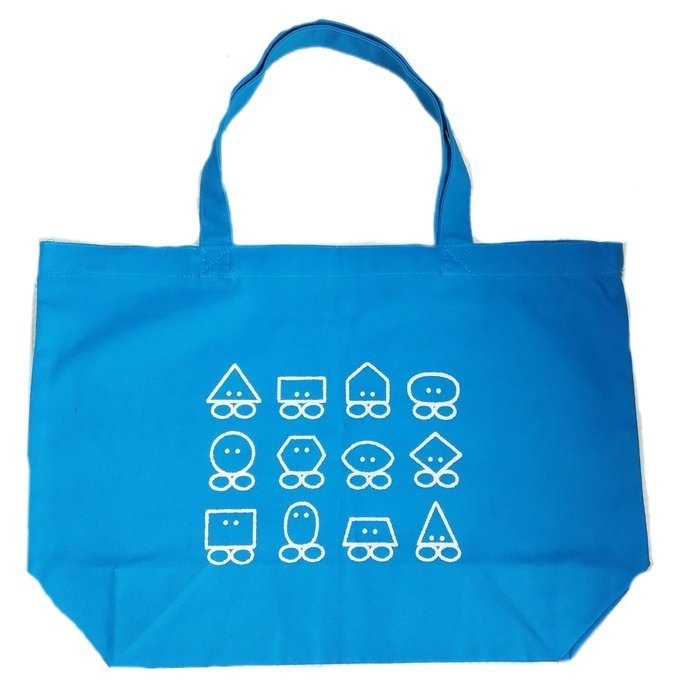 図形トートバッグ(ターコイズ)