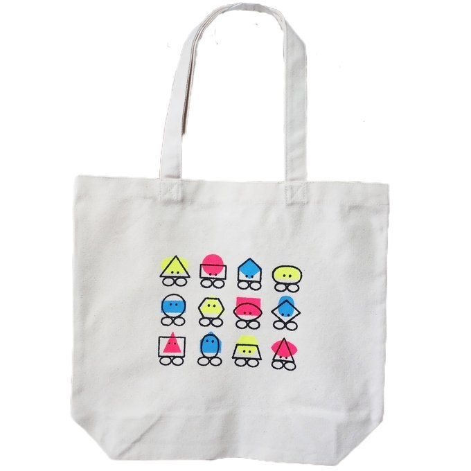 図形キャンバストートバッグ(ネオンカラー)