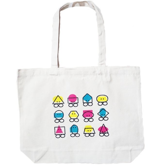 図形トートバッグ(イエロー･ブルーグリーン･ピンク)