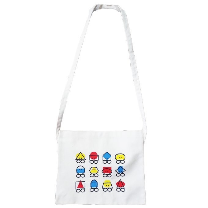 図形キャンバスサコッシュ(レッド･イエロー･ブルー)