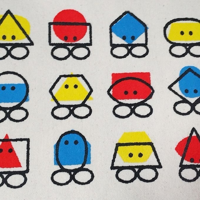 図形キャンバスサコッシュ(レッド・イエロー・ブルー)