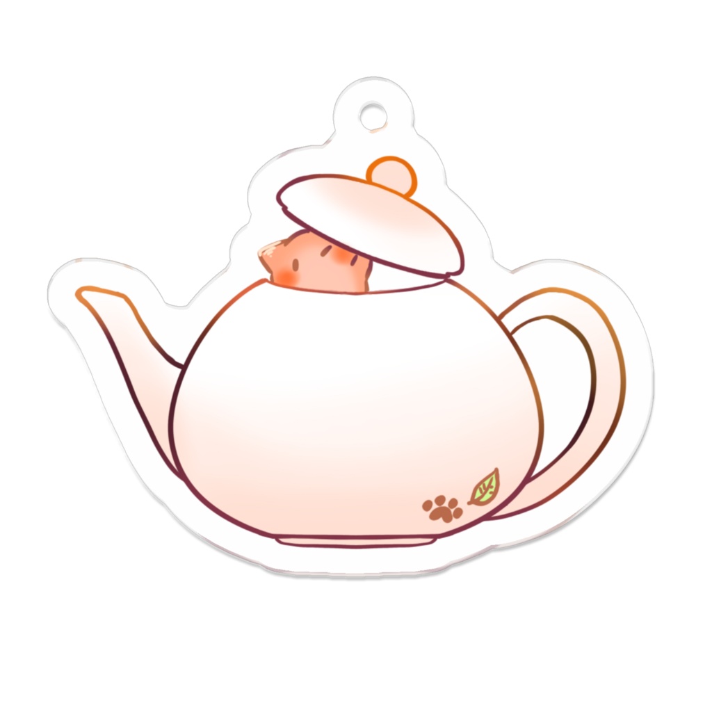 紅茶ねこポットのアクリルキーホルダー