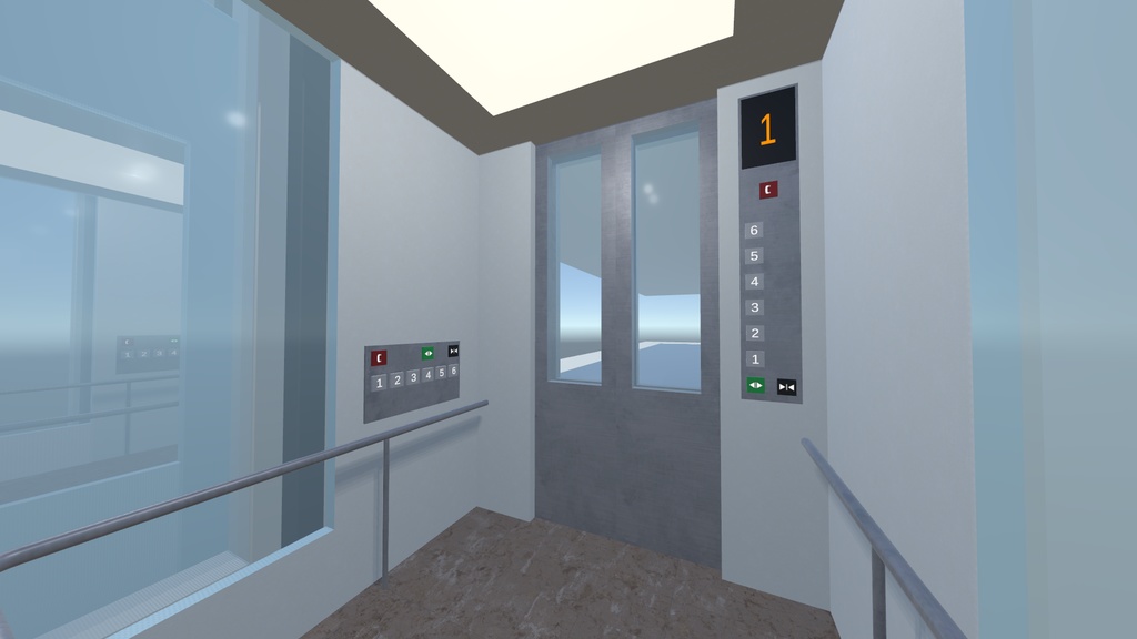 【VRChatワールドギミック】立ち乗り移動式シースルーエレベーターギミック【UdonElevator2.0 Beta】