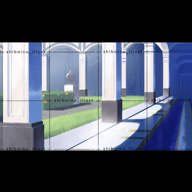 【背景素材(差分アリ)】王城の庭園【ゲーム/TRPG背景素材/ココフォリア】