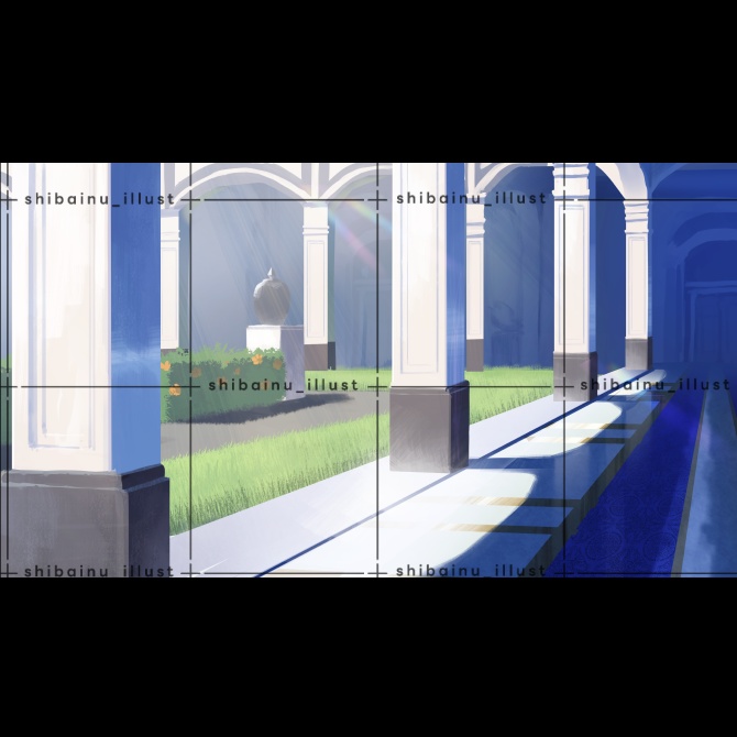 【背景素材(差分アリ)】王城の庭園【ゲーム/TRPG背景素材/ココフォリア】