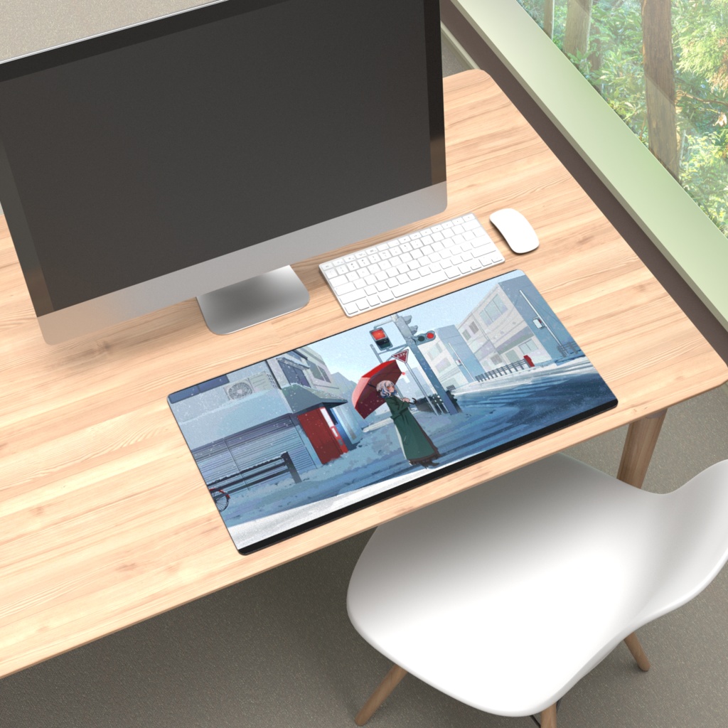 絵を描くしばいぬプレイマット