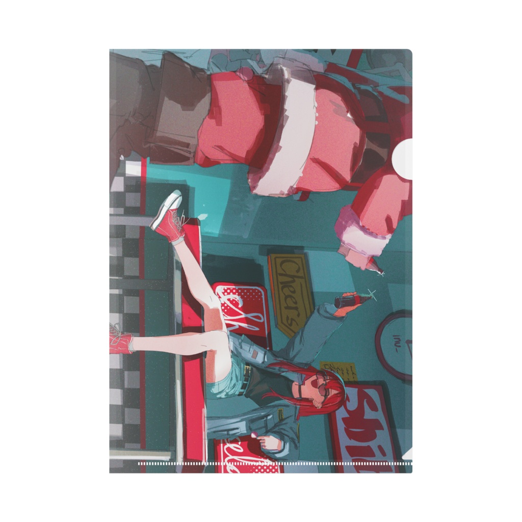 絵を描くしばいぬクリアファイル