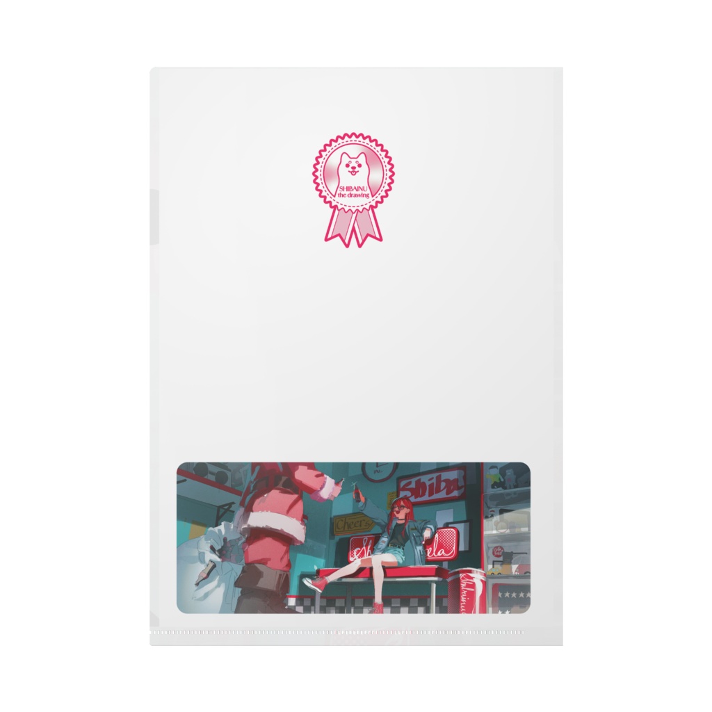 絵を描くしばいぬクリアファイル