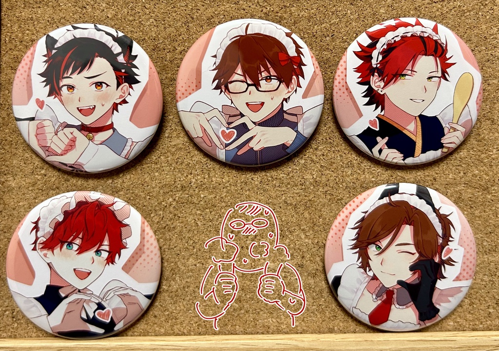 メイド♡(心)缶バッジ