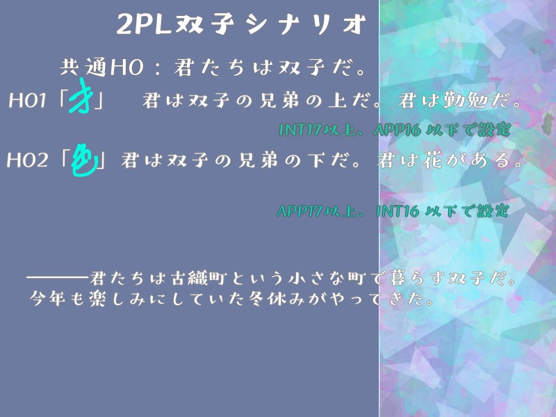 CoCシナリオ『ごめんね、ポルックス』 【SPLL:E107156】