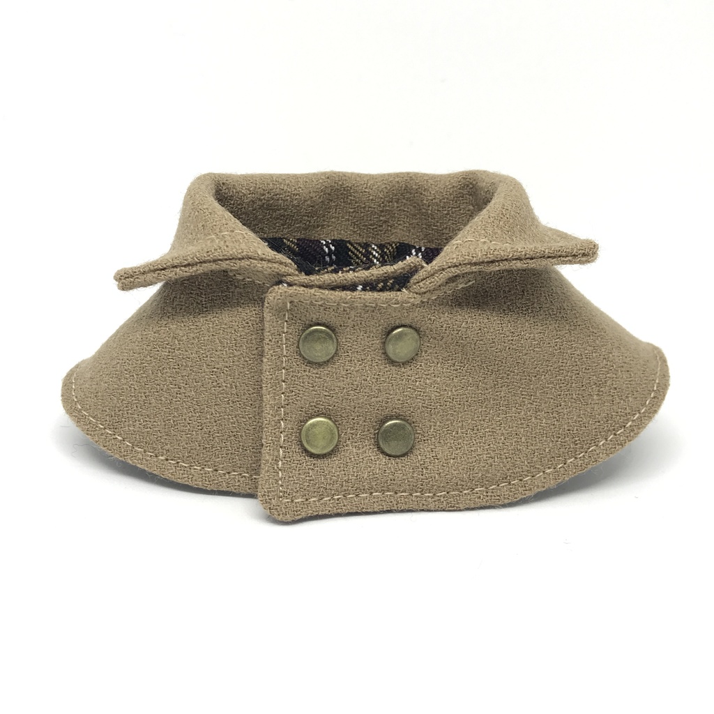 【パペラ用コート】 ♯03 カフェオレ×ブラウンチェック(アンティークゴールド)