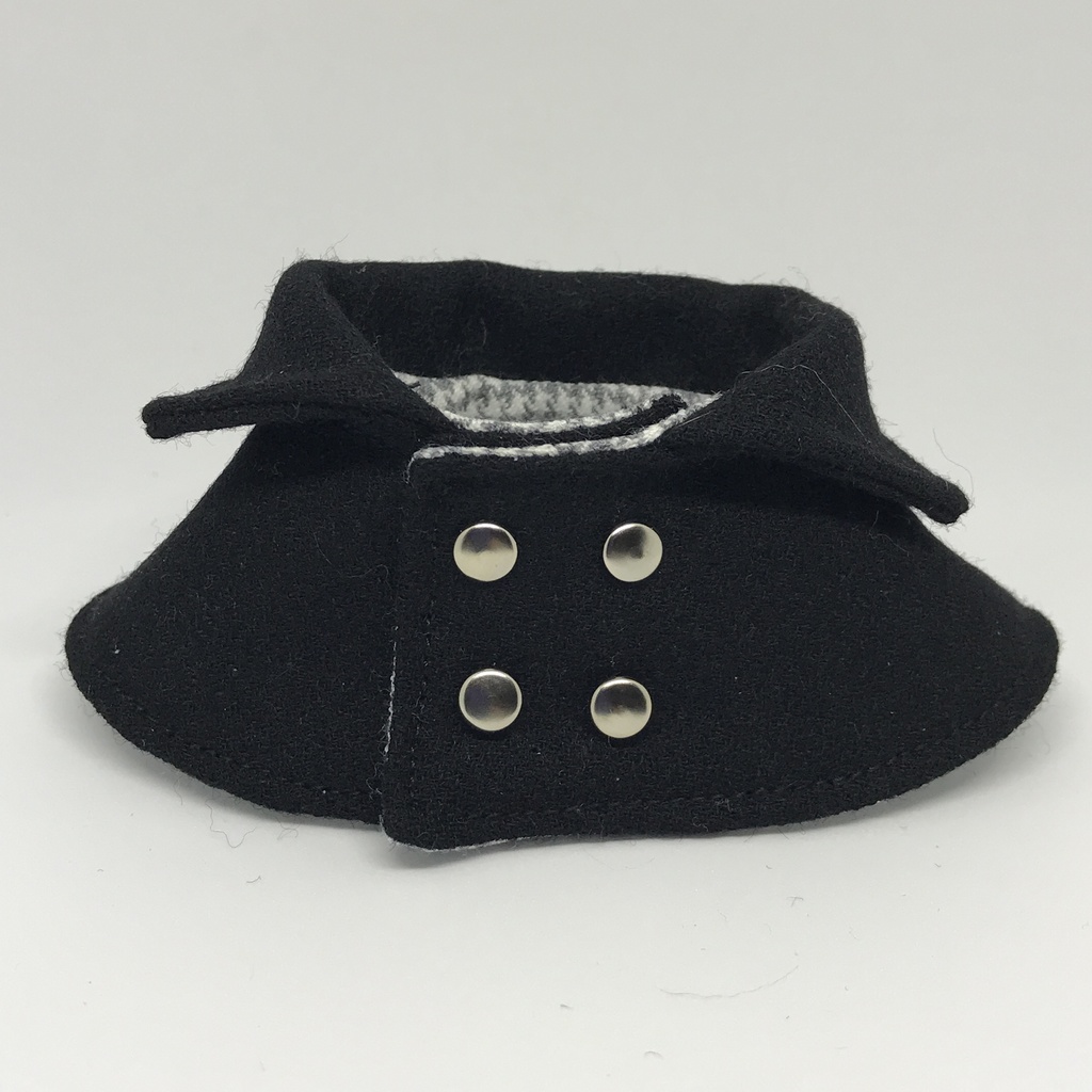 【パペラ用コート】 ♯08 ブラック×千鳥格子ライトグレー(シルバー)