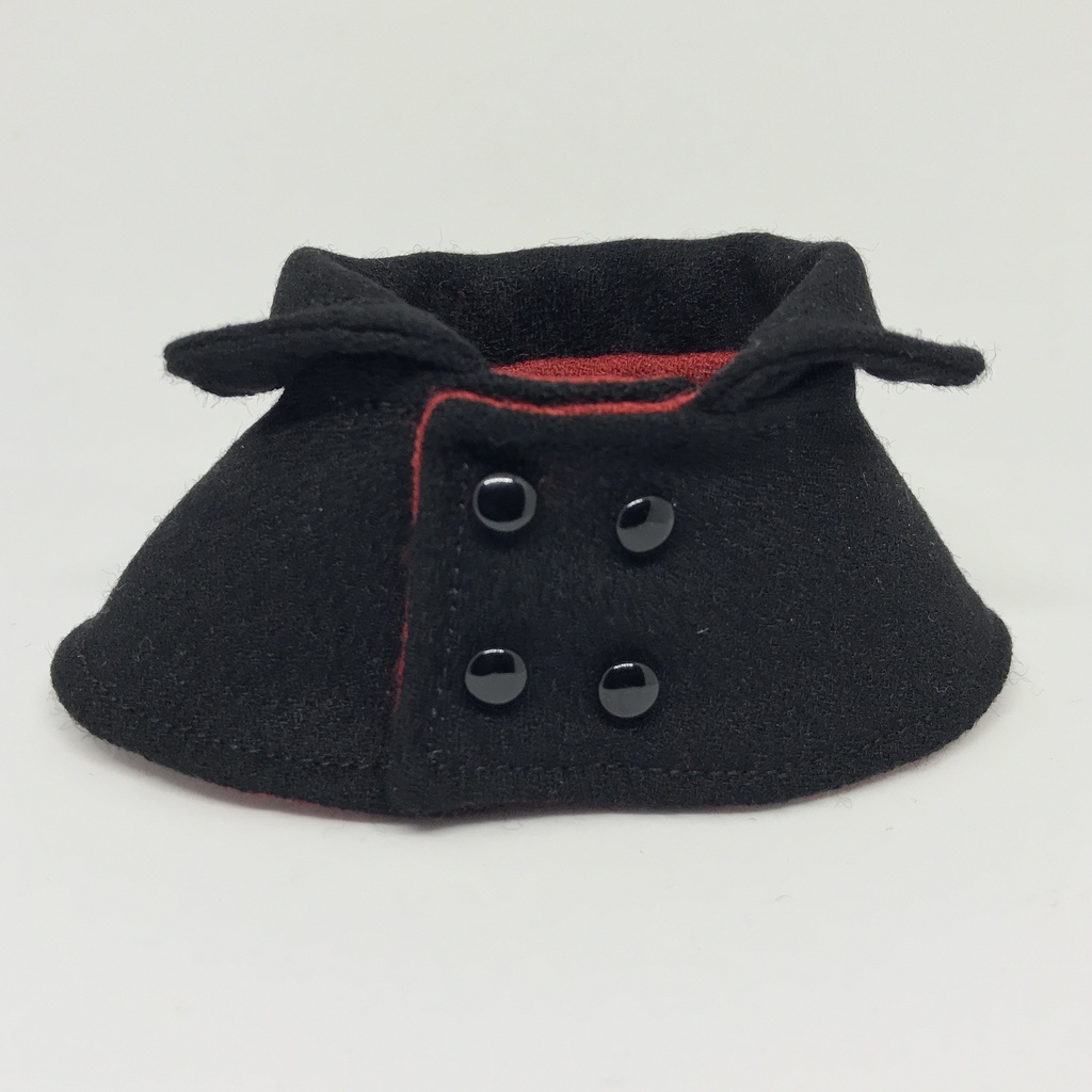 【パペラ用コート】 ♯10 ブラック×ディープレッド(ボタン:ピアノブラック)