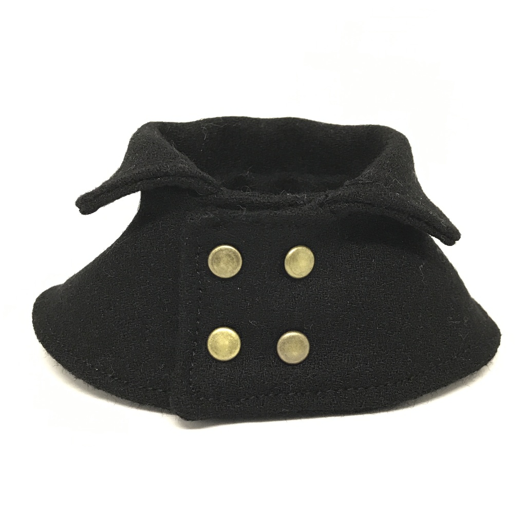 【パペラ用コート】 ♯14 ブラック×ブラック(ボタン:アンティークゴールド)