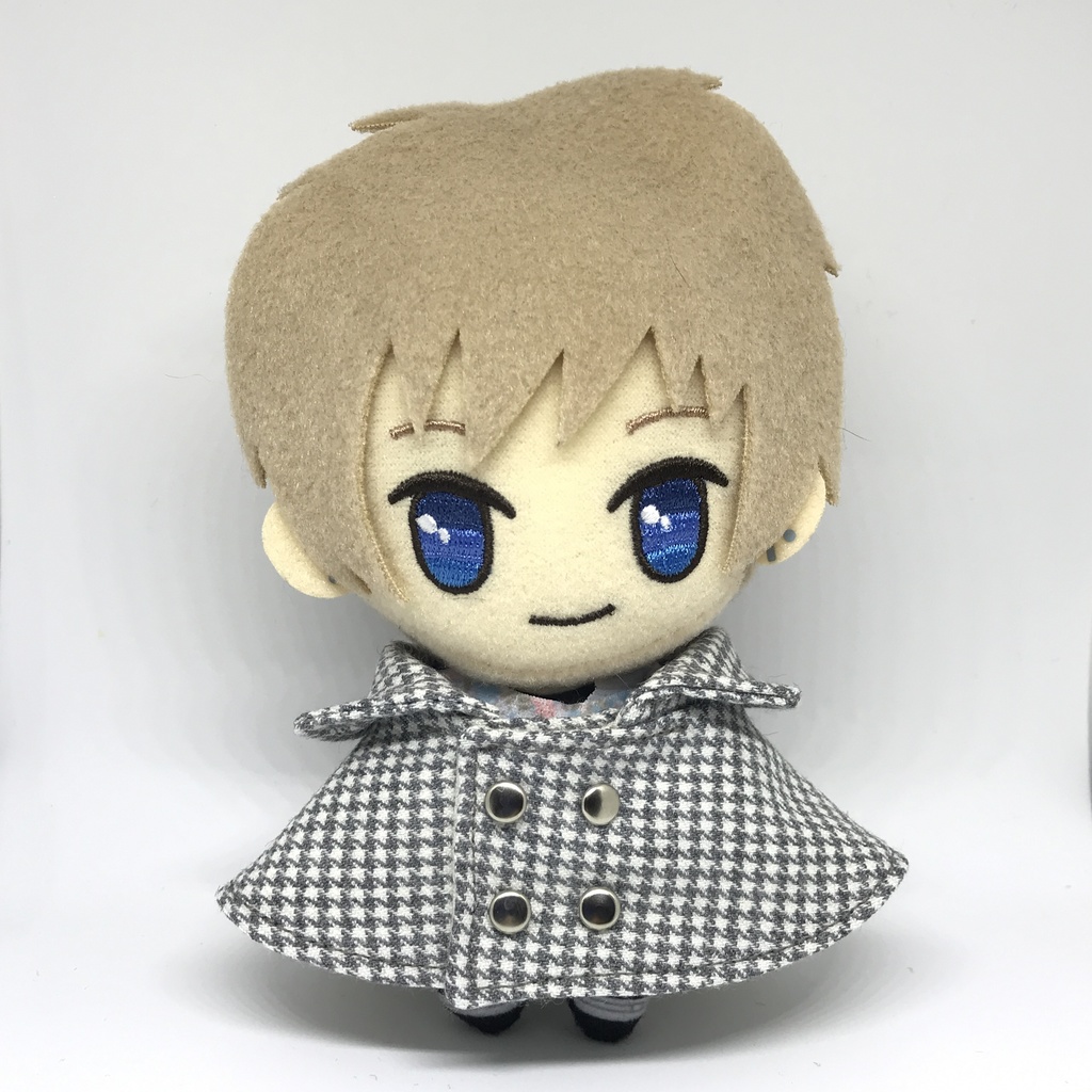 【パペラ用コート】 ♯15 千鳥格子ライトグレー ×ミルク(ボタン:シルバー)