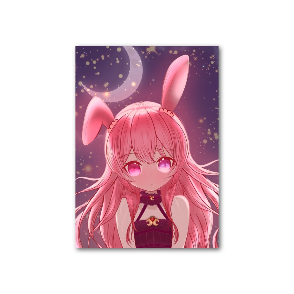 【兎苺むめ1周年/受注生産】記念フォト風カード(両面)
