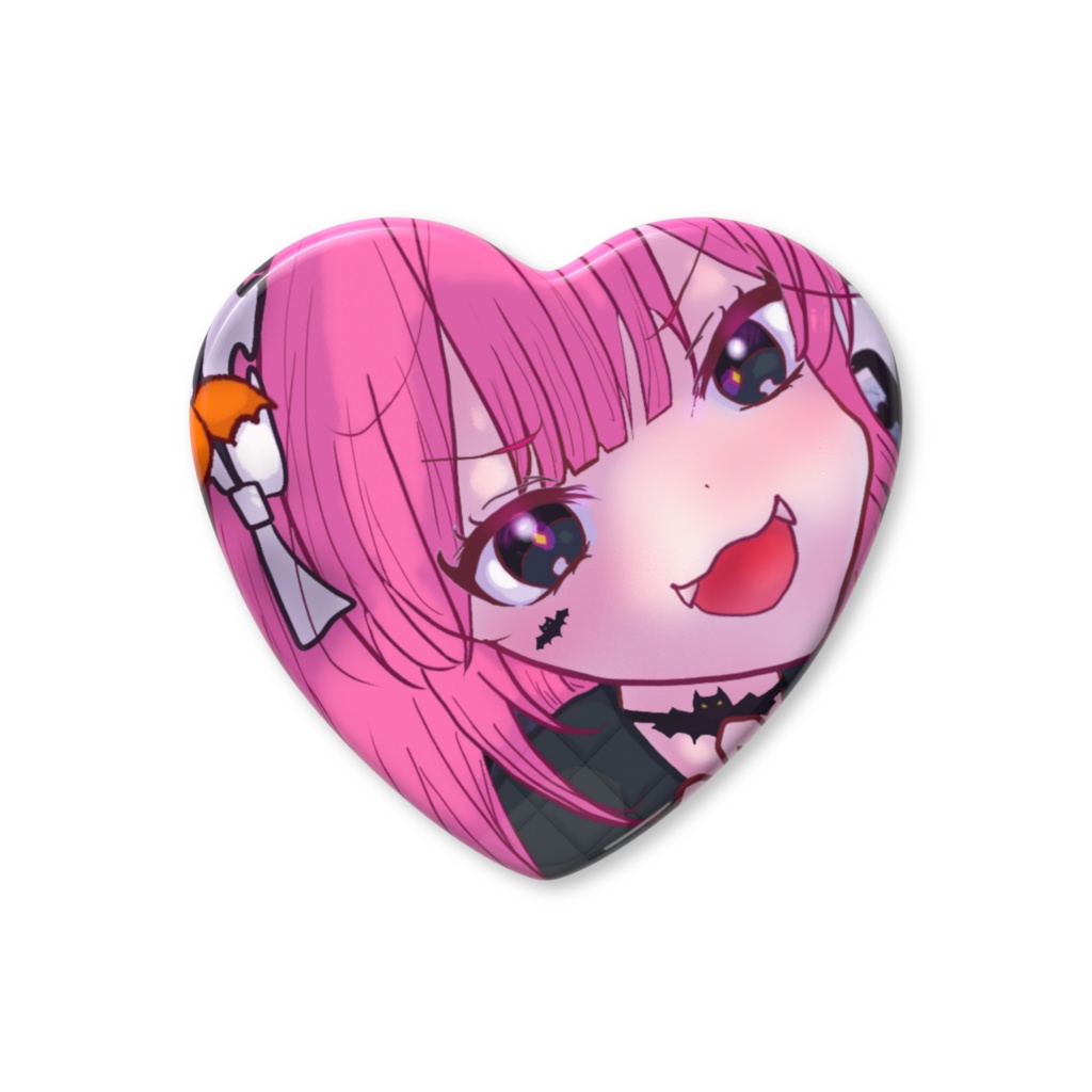 ダークむめ ハート型缶バッジ(ハロウィンver.)