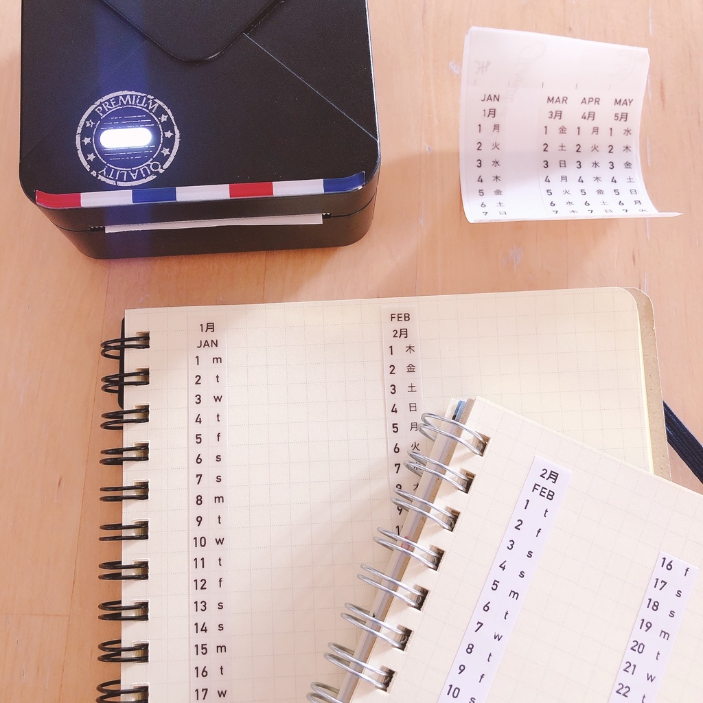 【Phomemo】5ミリ方眼用 日付シール 2024年 (アルファベット曜日Ver)