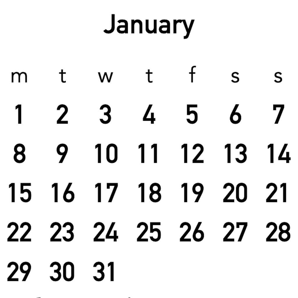 【Phomemo】ミニカレンダー 2024年1月〜3月