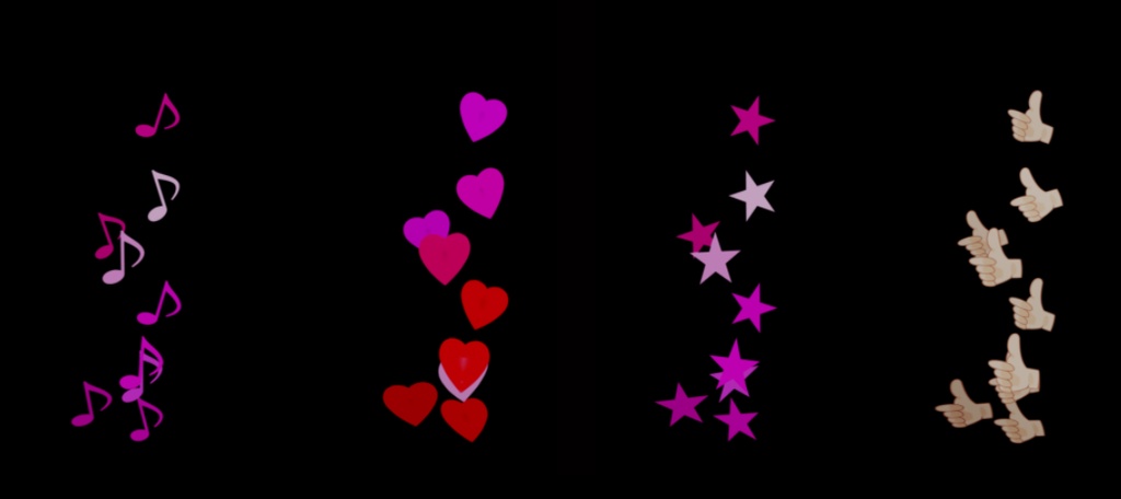 【TRPG向け素材】♥や♪や★が下から出てくるAPNG素材