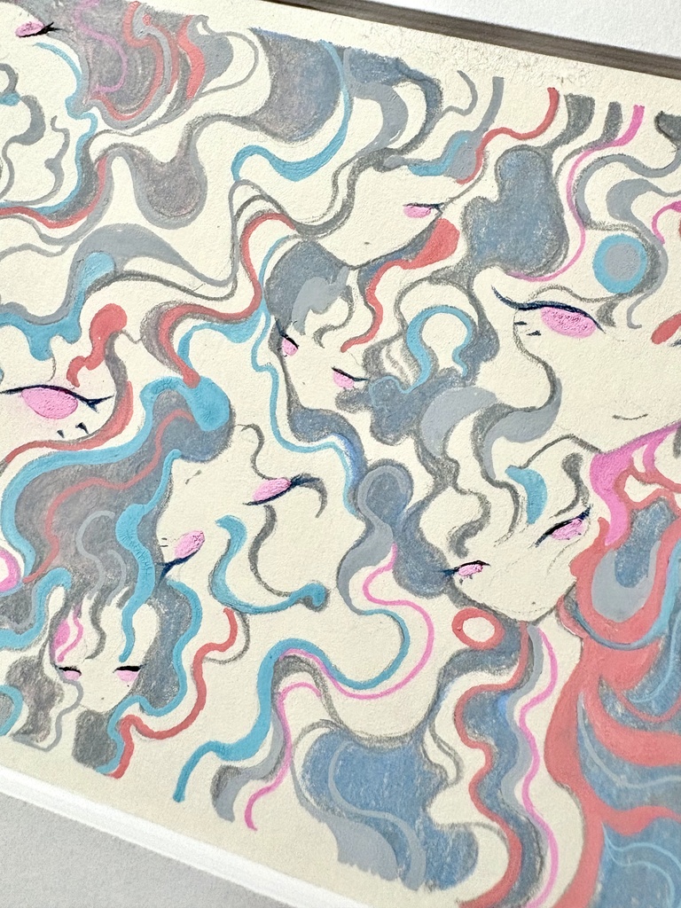 【アナログ原画】マット額装付き水彩原画
