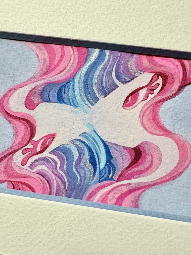 【アナログ原画】マット額装付き水彩原画