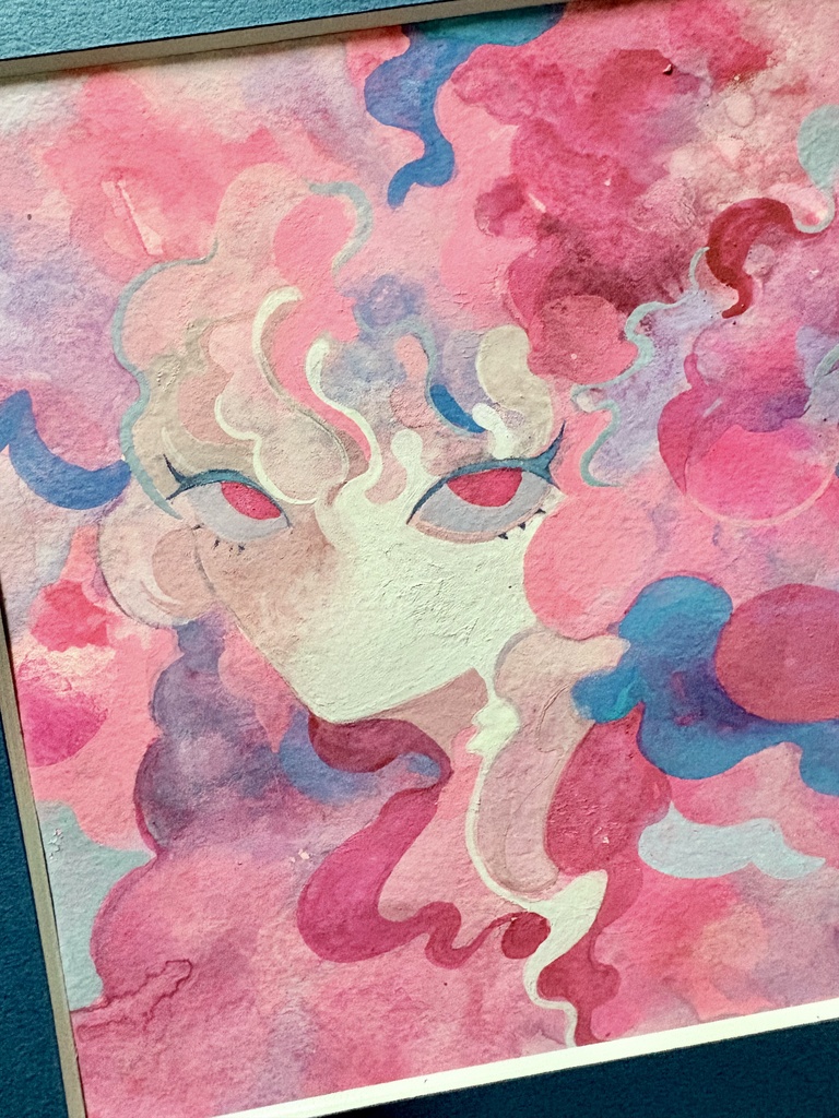 【アナログ原画】マット額装付き水彩原画